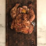 Roast chicken with Herbs de Provence and lavender.
